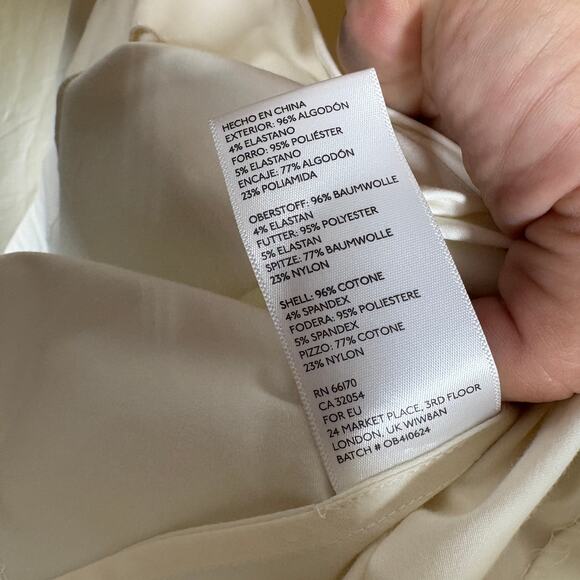 Collette Dinnigan Anthropologie Size 6 Pleated Trellis Fit & Flare Dress White - Picture 14 of 14